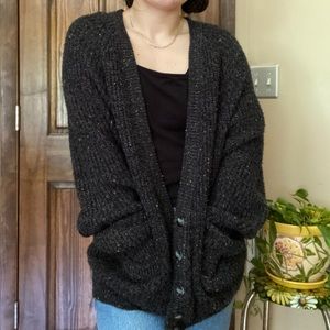 Gray Oversized Cardigan